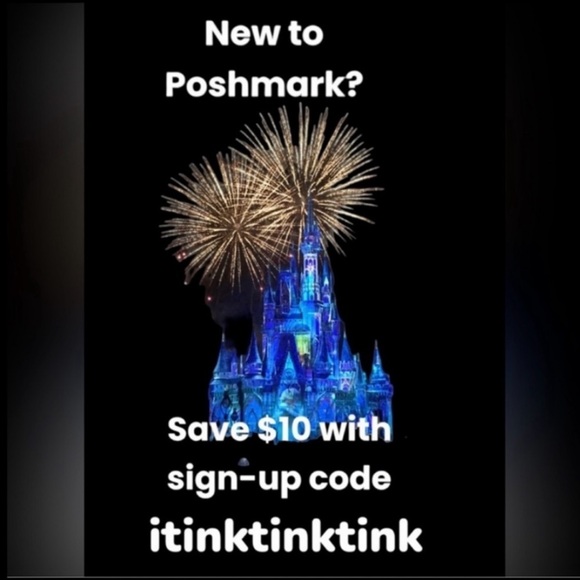 Vintage Disney Store Denim Tinkerbell Glitter Skirt Size 10 - Picture 7 of 7